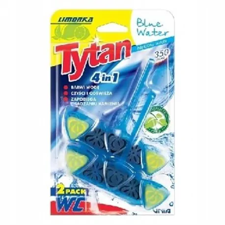 Tytan WC zawieszka czterofunkcyjna barwiąca wodę blue water limonka 2x40g