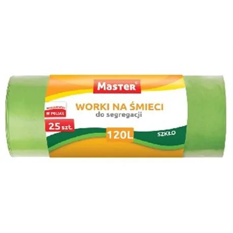 Worki na śmieci Master zielone 120l 25szt