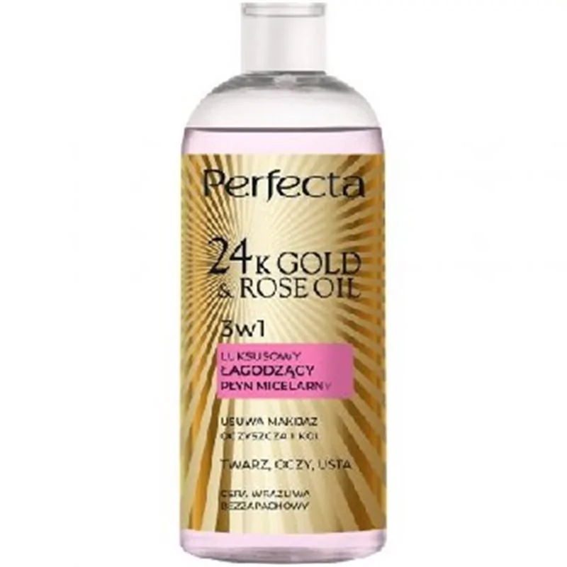 Perfecta Gold 24K Gold & Rose Oil luksusowy płyn micelarny cera wrażliwa 400ml