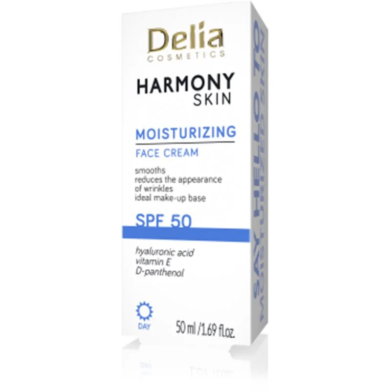 Delia Harmony Skin krem nawilżajacy do twarzy SPF50 tuba 50ml