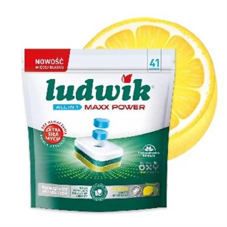 Ludwik tabletki do zmywarek All in One Maxx Power Doypack lemon 41szt