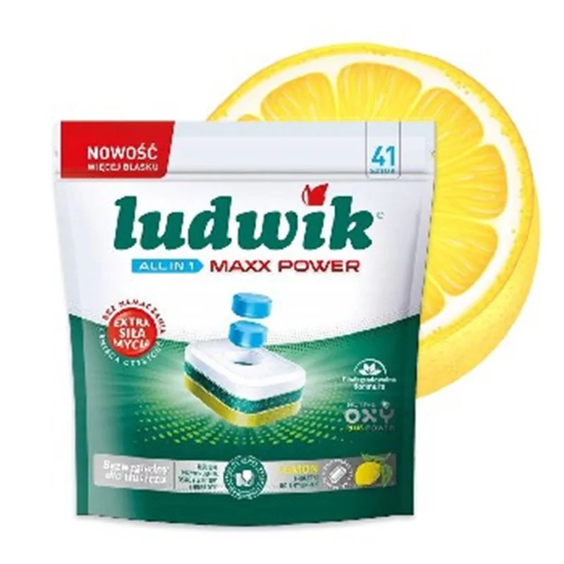 Ludwik tabletki do zmywarek All in One Maxx Power Doypack lemon 41szt