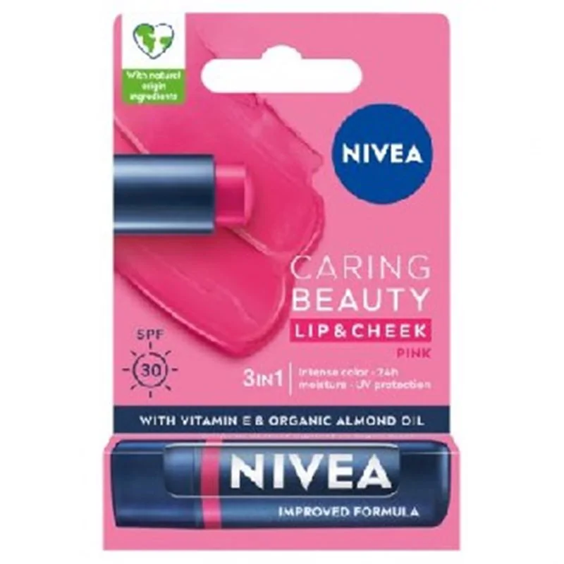 Nivea pielęgnująca pomadka do ust Caring Beauty 3w1 Pink