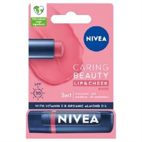 Nivea pielęgnująca pomadka do ust Caring Beauty 3w1 Rose