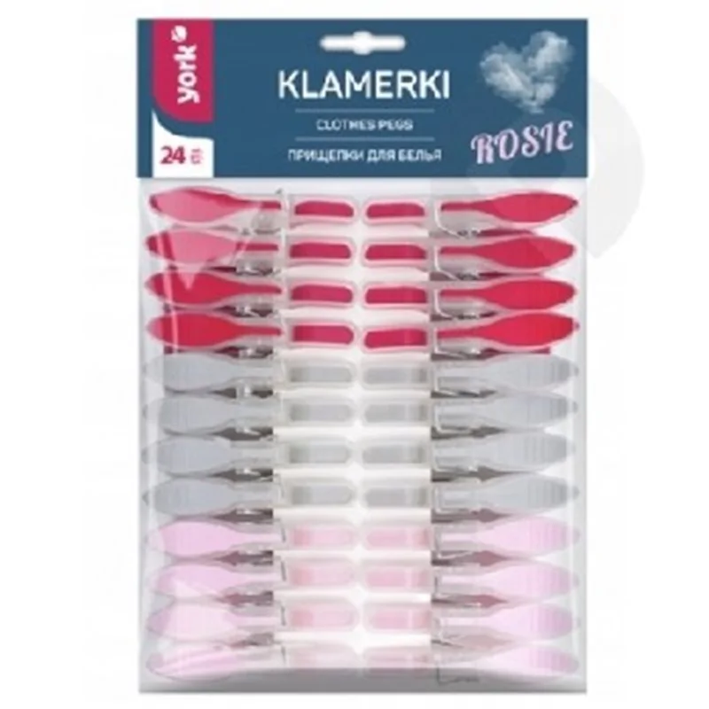 York klamerki plastikowe Rosie 24szt 9607