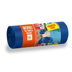 Worki na śmieci mocne niebieskie 120l 25szt