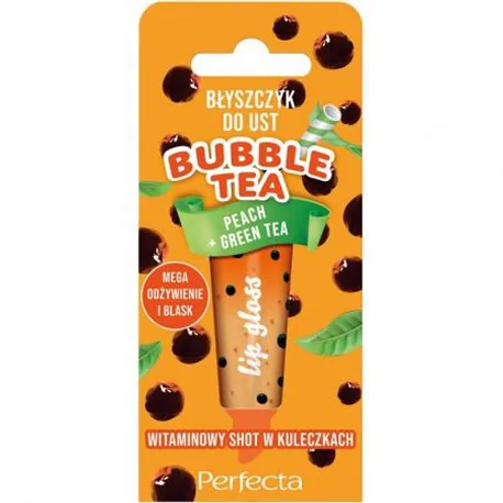 Perfecta pielęgnacja ust błyszczyk Bubble Tea Peach + Green Tea