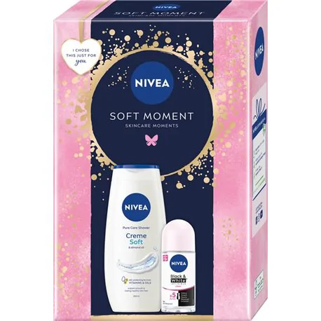 Nivea Woman Soft Moment Zestaw Żel Pod Prysznic + Dezodorant w Kulce