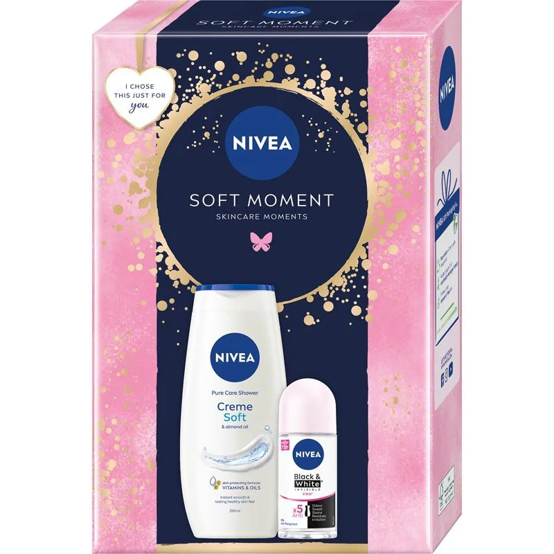 Nivea Woman Soft Moment Zestaw Żel Pod Prysznic + Dezodorant w Kulce