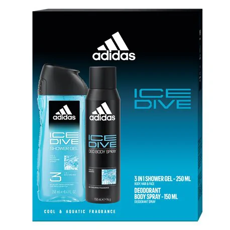 ADIDAS ICE DIVE Zestaw Męskich Kosmetyków Dezodorant + Żel Pod Prysznic