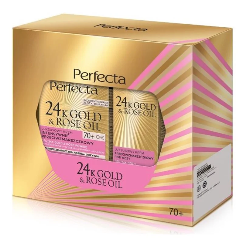 PERFECTA 24K GOLD & ROSE Zestaw dla Kobiet 70+ Krem pod Oczy + Krem 