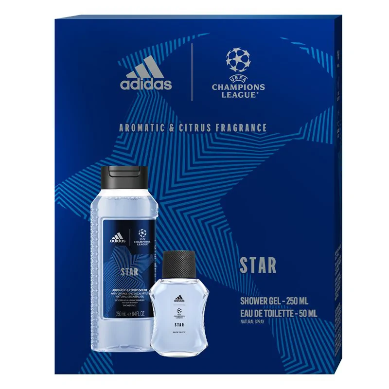 ADIDAS MEN UEFA 10 Zestaw Kosmetyków Żel + Woda po Goleniu