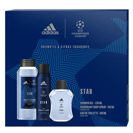 ADIDAS MEN UEFA 10 Zestaw Żel+ Dezodorant + Woda po Goleniu