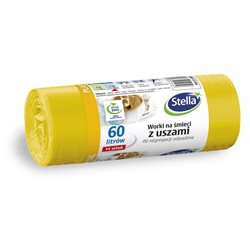 Stella worki z uszami do segregacji plastik metal żółte 60L 14 sztuk