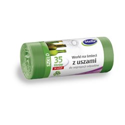 Stella worki z uszami do segregacji szkła-zielone 35L 20 sztuk