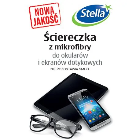 Stella ściereczka z mikrofibry do okularów i ekranów dotykowych