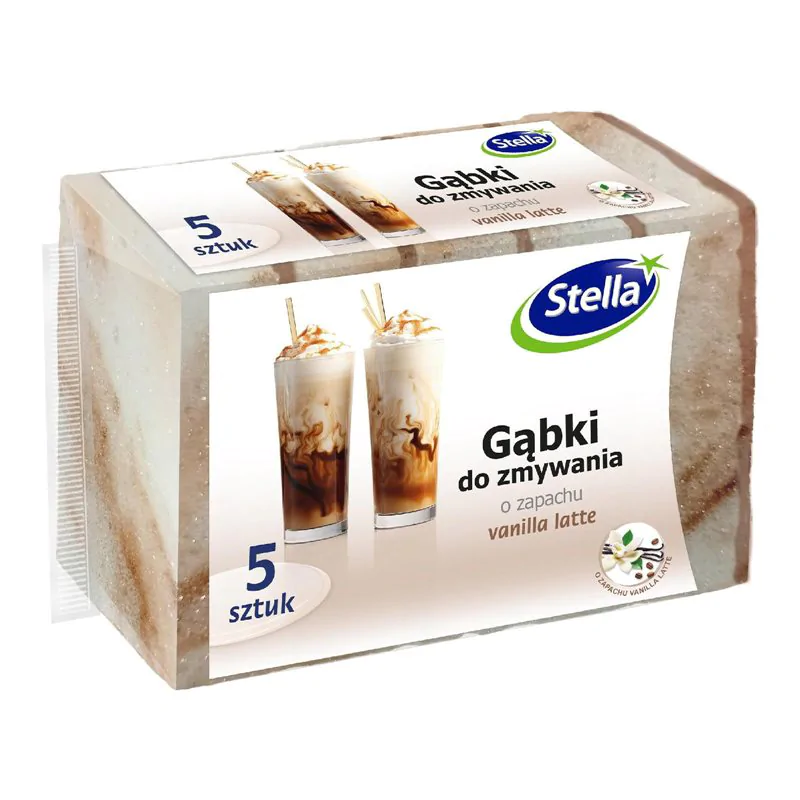 Stella gąbki do zmywania o zapachu vanilla latte 5 sztuk