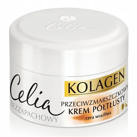 Celia Kolagen Przeciwzmarszczkowy krem półtłusty z kozim mlekiem na dzień i noc 50 ml