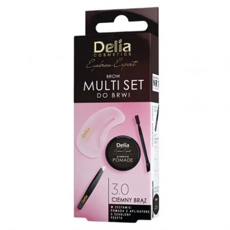 Delia Eyebrow Expert Multi set do brwi ciemny brąz 3.0