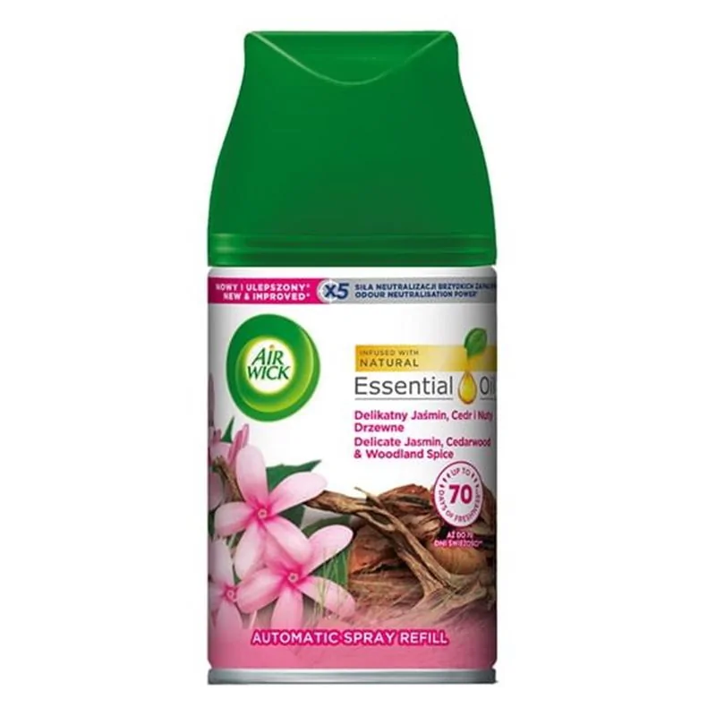 Air Wick Wkład do automatycznego odświeżacza powietrza delikatny jaśmin, Cedr & nuty drzewne 250 ml