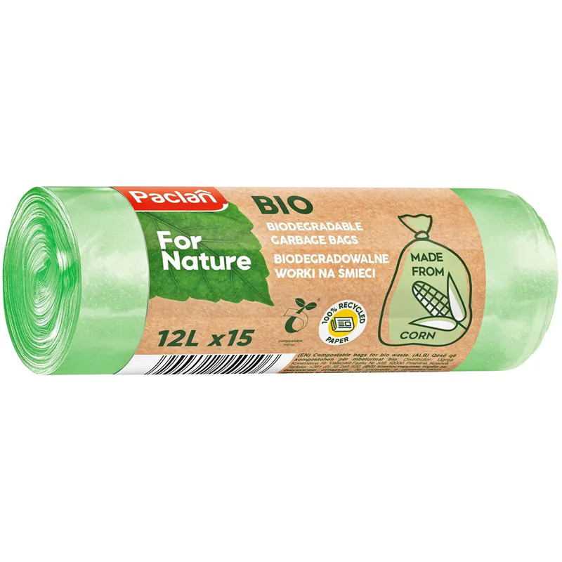 Paclan for Nature worki na śmieci biodegradowalne 12l 15szt