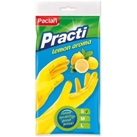 Paclan Practi Rękawice gumowe lemon aroma S