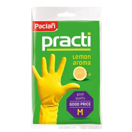 Paclan Practi Rękawice gumowe lemon aroma M