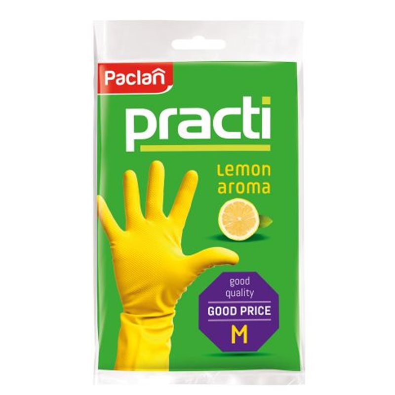 Paclan Practi Rękawice gumowe lemon aroma M