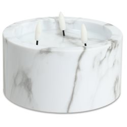 M&M świeca Led Marmur trzy płomienie 10cm 1szt