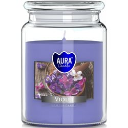 BISPOL świeca zapachowa w szkle  SND99-131 FIOŁEK