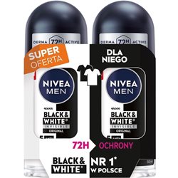 NIVEA MEN dezodoranty w kulce Black&White Invisible Original 2 x 50ml