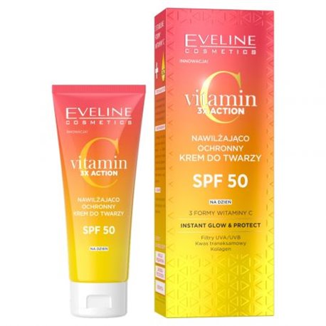 Eveline Vitamin C 3X Action nawilżająco-ochronny krem do twarzy SPF 50 30 ml