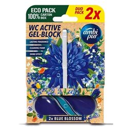 Ambi pur kostka do WC Active gel block Blue Blossom 2x45g