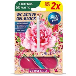 Ambi pur zawieszki do WC Active gel block Rose & Lily 2x45g