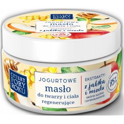 Cztery Pory Roku Masło jogurtowe regenerujące do twarzy i ciała zapach miodu i jabłka 250 ml