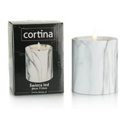 M&M świeca Led Marmur 10cm 1szt