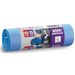 Anna Zaradna uniwersalne worki na śmieci niebieskie 60l 25szt