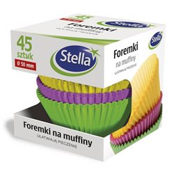 Stella kolorowe foremki na muffiny 45 sztuk