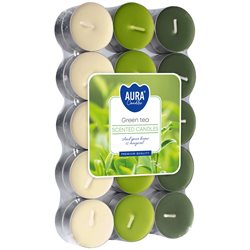 Bispol podgrzewacze zapachowe tealight 30 SZT ZIELONA HERBATA