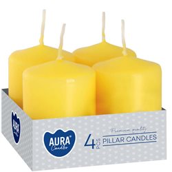 Bispol świece wotywne walce 40/60 4 szt żółte