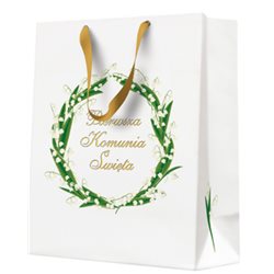 Paw Torba I Komunia Święta White Flowers Medium 20x25x10cm AGB3009603 10szt