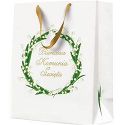 Paw Torba I Komunia Święta White Flowers Large 36,5x33,5x13cm AGB3009605 10szt