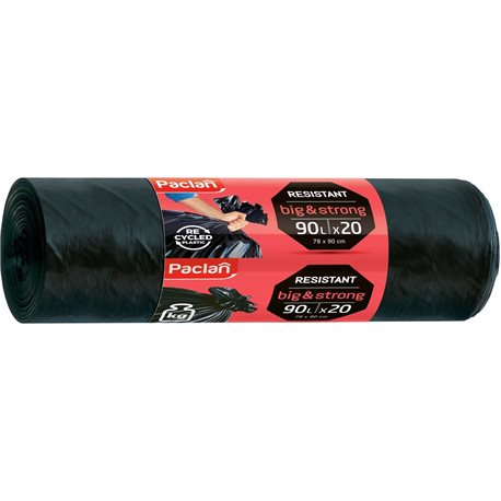 Paclan worki na śmieci Big&Strong czarne 90L 20szt