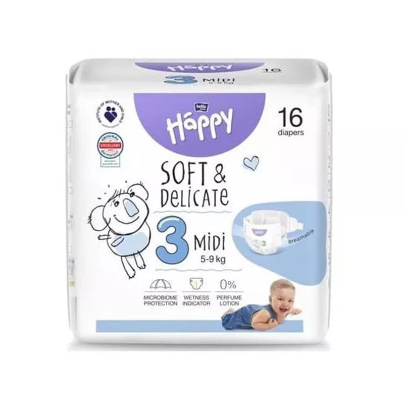 Bella Happy pieluszki 3 Midi 5-9kg 16szt Bella Happy pieluszki 3 Midi 5-9kg 16szt