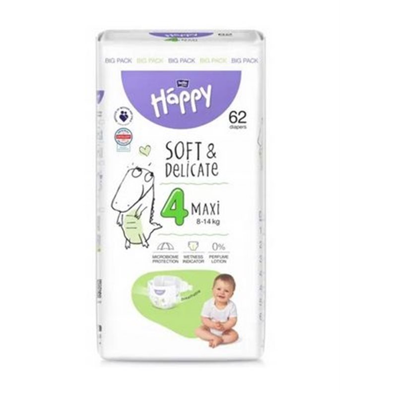 Bella Happy pieluszki 4 Maxi 8-14kg 62szt Bella Happy pieluszki 4 Maxi 8-14kg 62szt