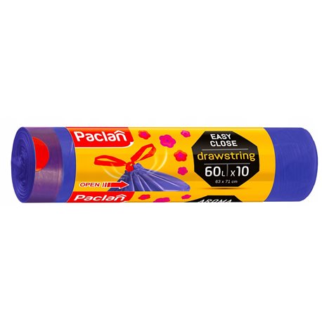 Worki na śmieci Paclan Drawstring 60 l 10 sztuk