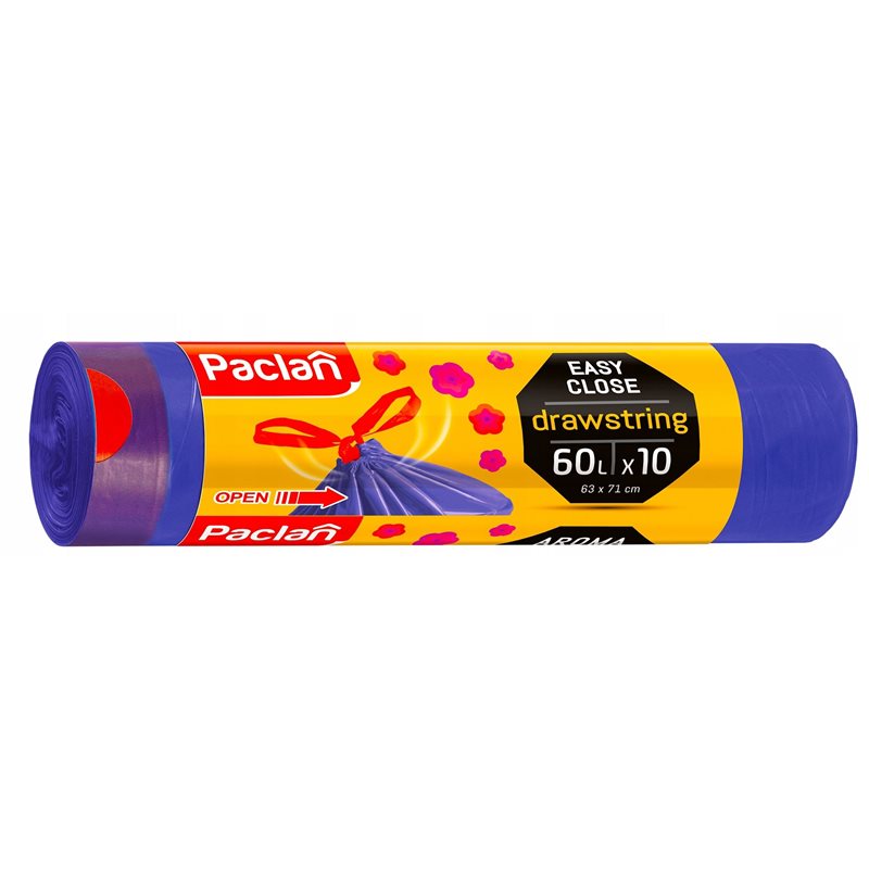 Worki na śmieci Paclan Drawstring 60 l 10 sztuk Worki na śmieci Paclan Drawstring 60 l 10 sztuk