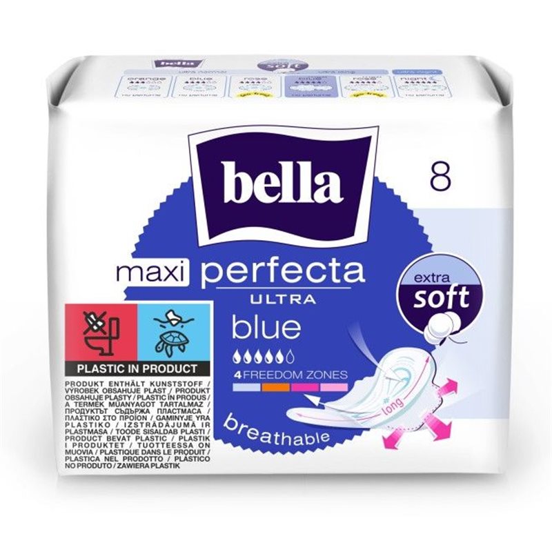 Bella Perfecta Ultra Maxi Blue Podpaski higieniczne 8 sztuk Bella Perfecta Ultra Maxi Blue Podpaski higieniczne 8 sztuk