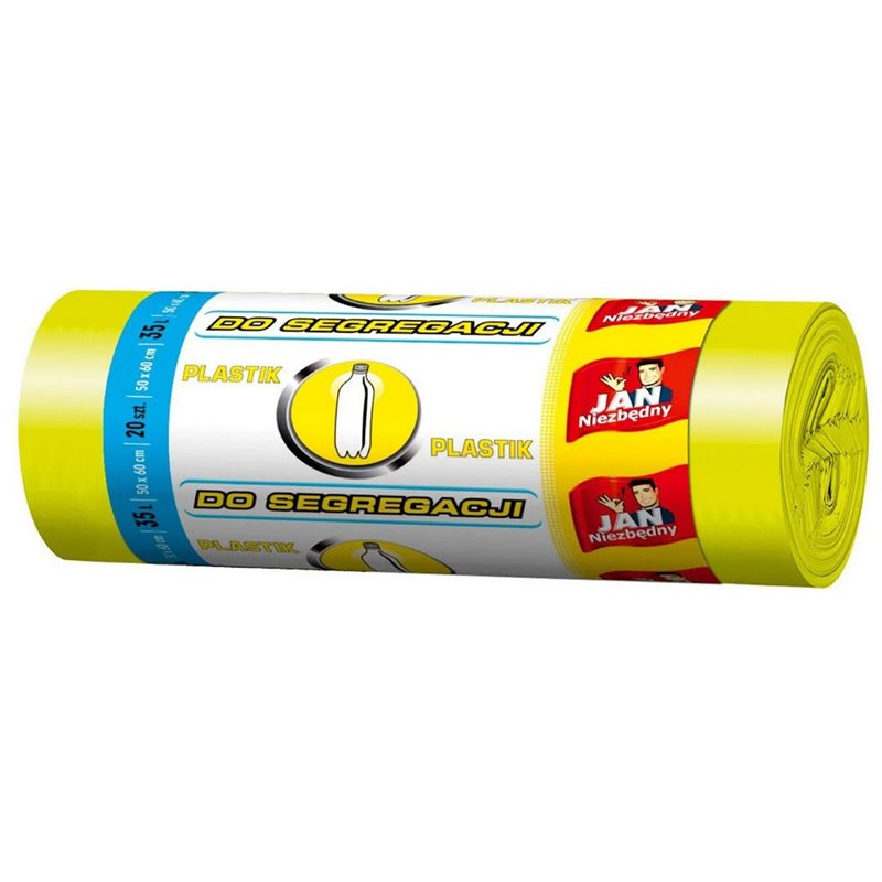 Jan Niezbędny Worki do segregacji żółte 35l 20szt Jan Niezbędny Worki do segregacji żółte 35l 20szt