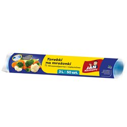 Jan Niezbędny Torebki na mrożonki z klipsami 3 l 50 sztuk